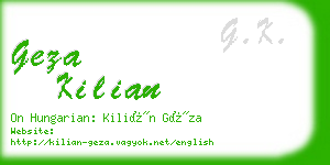 geza kilian business card